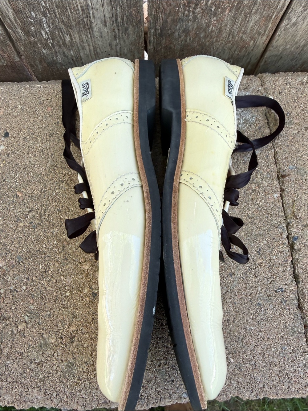 Bass Odette Cream Leather Oxford Saddle Shoe Black Lace Rachel Antonoff Size 8.5 - Picture 4 of 9